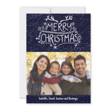 Cartão com fotos Feliz da Família de Natal