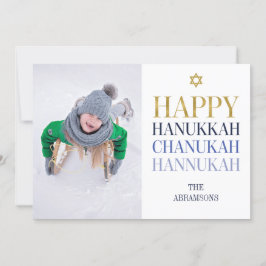 Festividades Cartão com fotos Feliz de Férias Hanukkah Chanukah