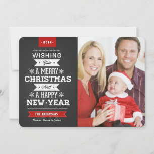 Festividades Cartão com fotos Feliz de Natal Chalkboard 2014