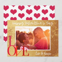 Festividades Cartão com fotos Feliz dia de os namorados Gold Fo