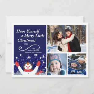 Festividades Cartão com fotos Feriado de Bonito Jolly Snowman