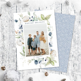Festividades Cartão com fotos Feriado de Folhagem de inverno co
