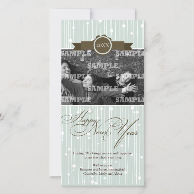 Festividades Cartão com fotos Festivo Dotado de Férias Ano Novo (Frente)