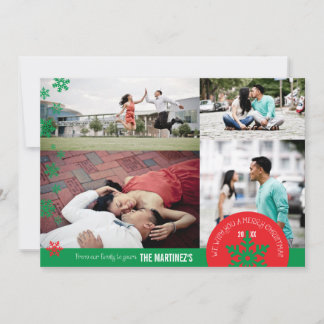 Festividades cartão com fotos Foto Floco de Neve 5x7 4