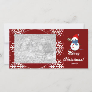 Festividades Cartão com fotos - Futebol de Snowman de Natal