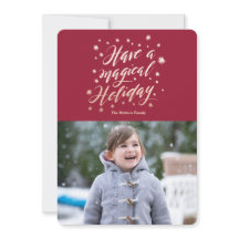 cartão com fotos mágico de feriado de papel holida