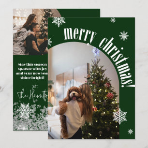 Festividades cartão com fotos Verde de Natal Feliz 2024