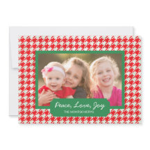 Cartão com fotos vermelho do feriado de