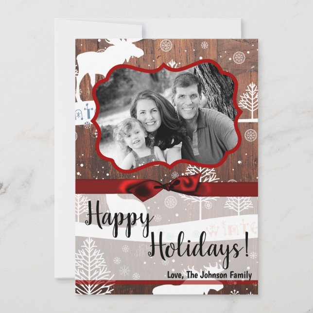 Festividades cartão com fotos XMAS de Vinho de Natal - 5x7 (Frente)