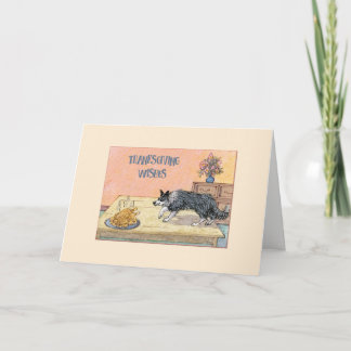 Festividades Cartão da acção de graças, cão de border collie