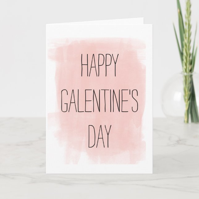 Festividades Cartão da aguarela do dia de Galentine (Frente)