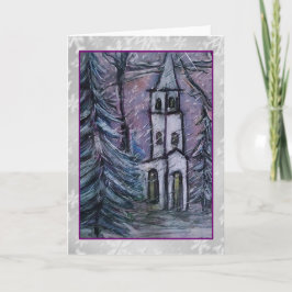 Festividades Cartão da arte do Steeple de Snowscape