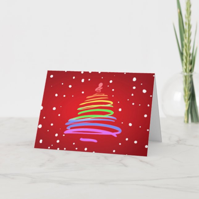 Festividades Cartão da árvore de Natal do redemoinho LGBT do (Frente)