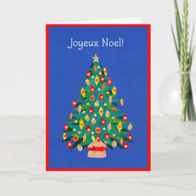 Festividades Cartão da árvore de Natal, francês (Frente)