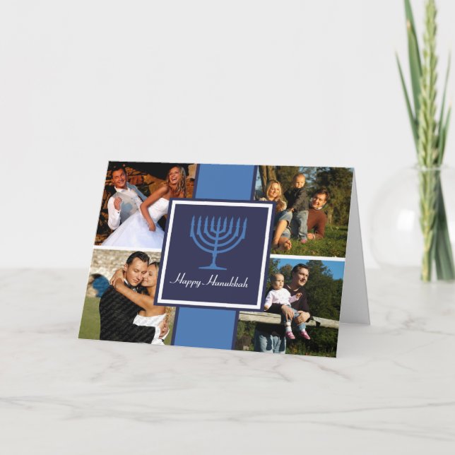 Festividades Cartão da bandeira de Hanukkah Menorah (Frente)