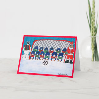 Festividades Cartão da equipe de futebol do papai noel