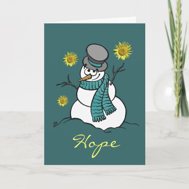 Festividades Cartão da esperança do boneco de neve (Frente)