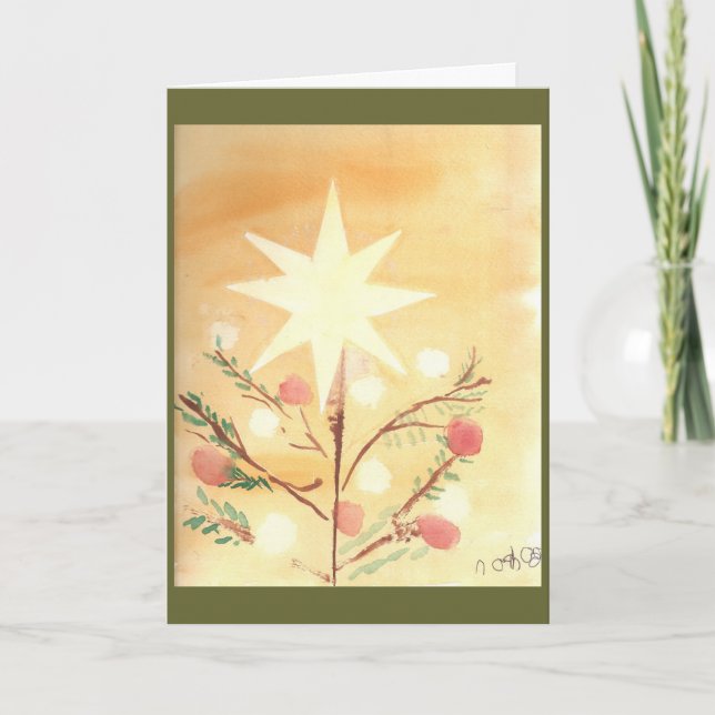 Festividades Cartão da estrela do Natal de Folkart (Frente)