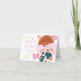 Festividades Cartão da Mãe de Desenho com os seus Gémeos