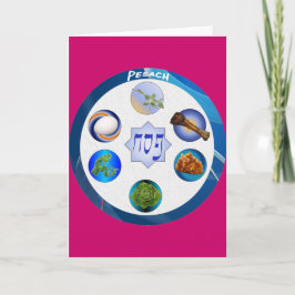 Festividades Cartão da placa de Pesach Seder