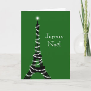 Festividades Cartão da Torre Eiffel de Natal verde