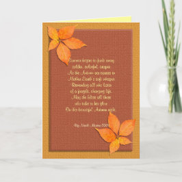 Festividades Cartão de Ação de Graças, Autumn Vivy com poema