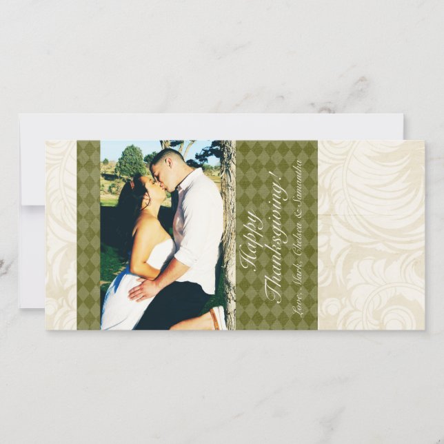 Festividades Cartão de Ação de Graças de Folhagem de Árvore de  (Frente)