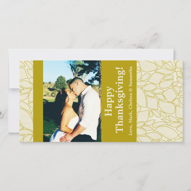 Festividades Cartão de Ação de Graças de Folhagem de Árvore de  (Frente)