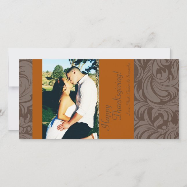 Festividades Cartão de Ação de Graças de Folhagem de Árvore de  (Frente)