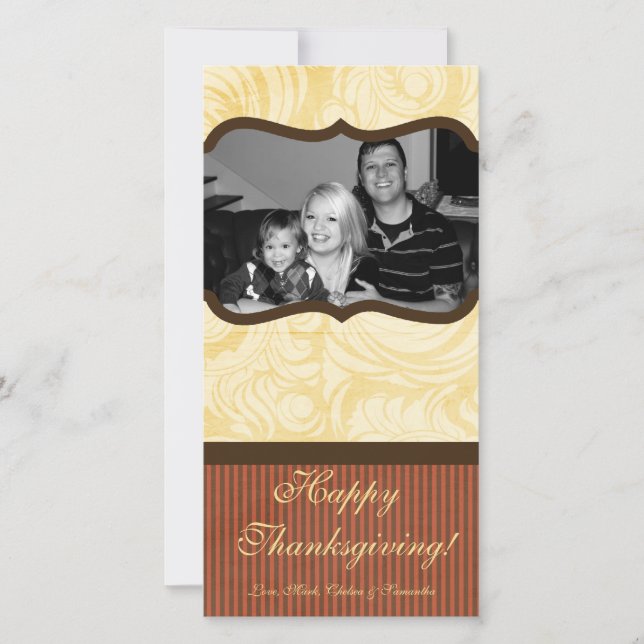 Festividades Cartão de Ação de Graças de Folhagem de Árvore de  (Frente)