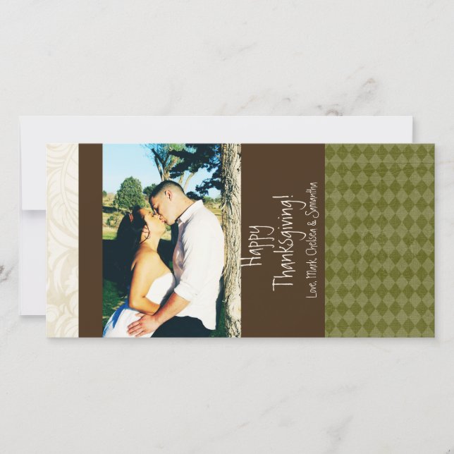 Festividades Cartão de Ação de Graças de Folhagem de Árvore de  (Frente)