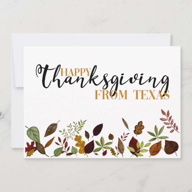 Festividades Cartão de Ação de Graças do Texas Fall Foliage (Frente)