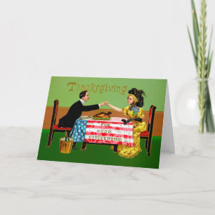 Festividades Cartão de Ação de Graças Patriótico Vintage Victor