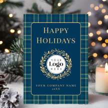 Cartão de agradecimento de Natal com logotipo empr