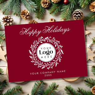 Festividades Cartão de Agradecimento de Natal de Vinho com Logo