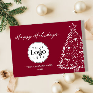 Festividades Cartão de Agradecimento de Natal de Vinho com Logo