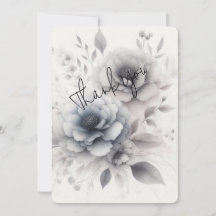 Cartão de Agradecimento Floral Elegante