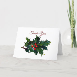 Festividades Cartão de agradecimento Holly Holiday