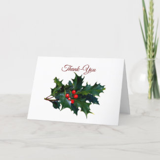 Festividades Cartão de agradecimento Holly Holiday