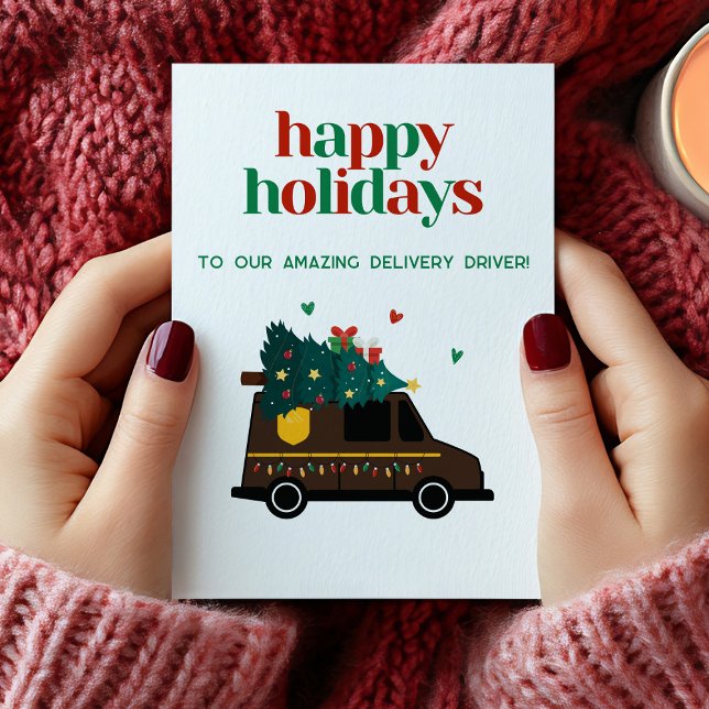 Festividades Cartão de Agradecimento para Motorista de Entrega  (Holiday Christmas Delivery Driver Thank You Card)