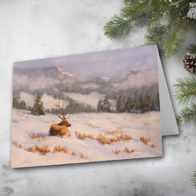 Festividades Cartão de Alce de Montanha de Inverno do Colorado (Criador carregado)