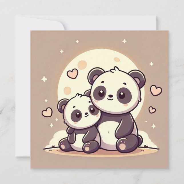 Festividades Cartão de Amor Panda Moon (Frente)