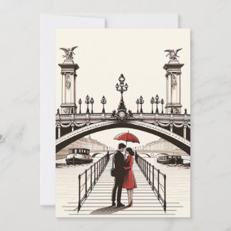 Festividades Cartão de Amor Romântico Parisiense - Celebre Seu