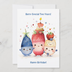 Festividades Cartão de Aniversário Berry Cute