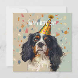 Festividades Cartão de Aniversário Cavalier King Charled Spanie