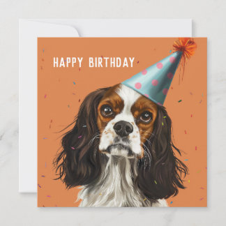 Festividades Cartão de Aniversário Cavalier King Charled Spanie