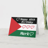cartão de aniversário com a bandeira palestina