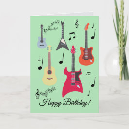Festividades Cartão de Aniversário com Guitarra
