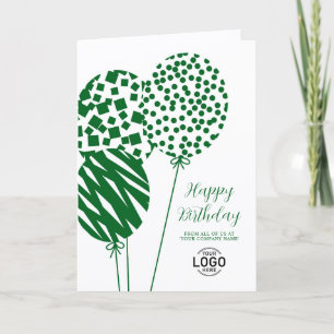Festividades Cartão de Aniversário Corporativo Balões Verde Flo