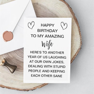 Festividades Cartão de aniversário da esposa Rude do marido/pre